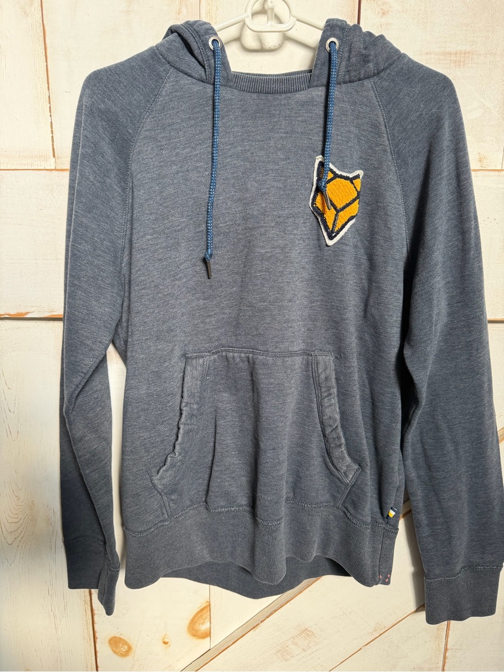 Prince & Fox Slate Blue Pullover Hoodie with Yellow Fox Patch